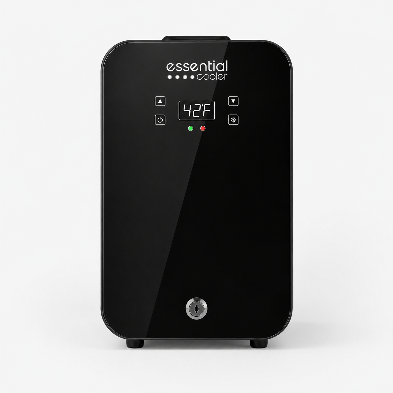 Essential Cooler Classic Black — 42°F display