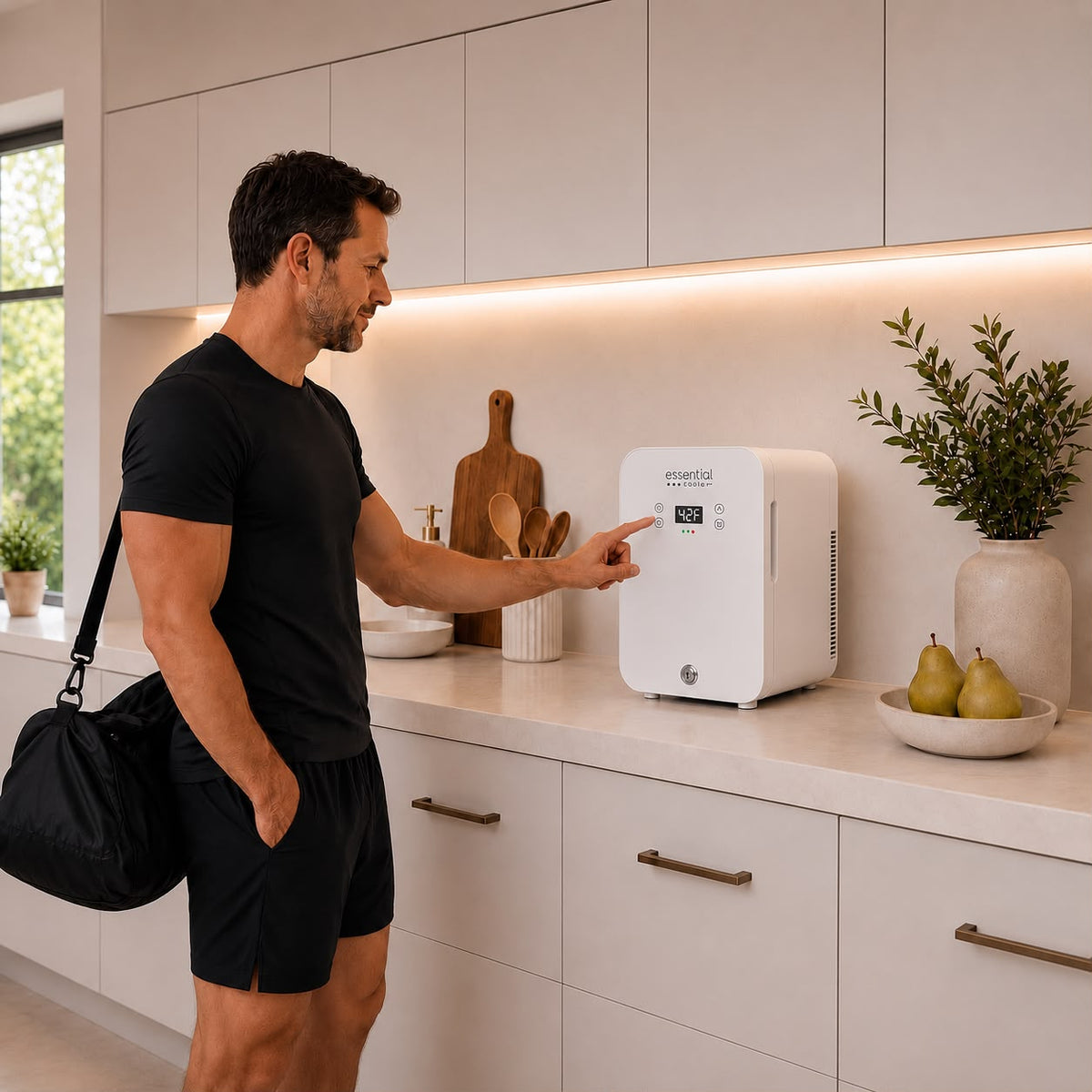 Essential Cooler Classic - Lockable Mini Fridge for Cosmetics, Skincare, Wellness, Medicine & Everyday Essentials - Precision Touch Temperature Control
