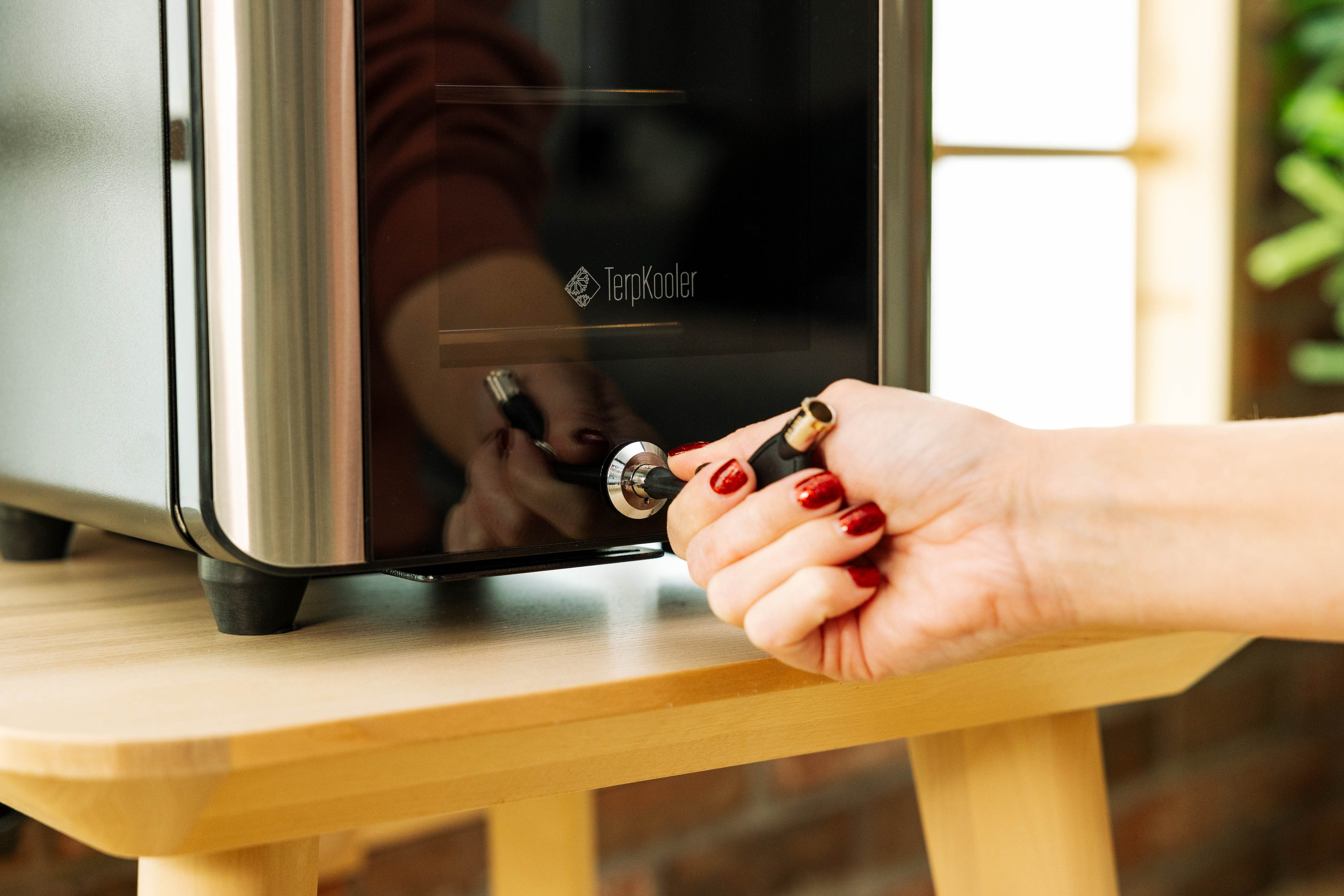 Essential Cooler - Lockable Mini Fridge Temperature & Humidity Control