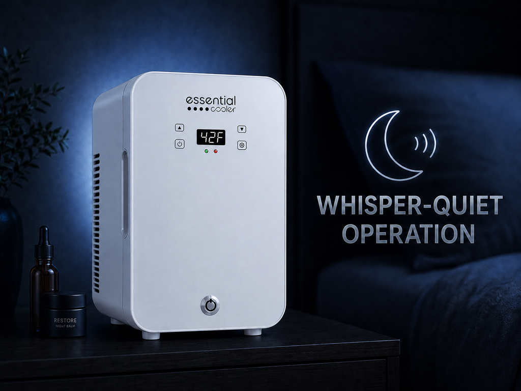 Essential Cooler Classic - Lockable Mini Fridge for Cosmetics, Skincare, Wellness, Medicine & Everyday Essentials - Precision Touch Temperature Control