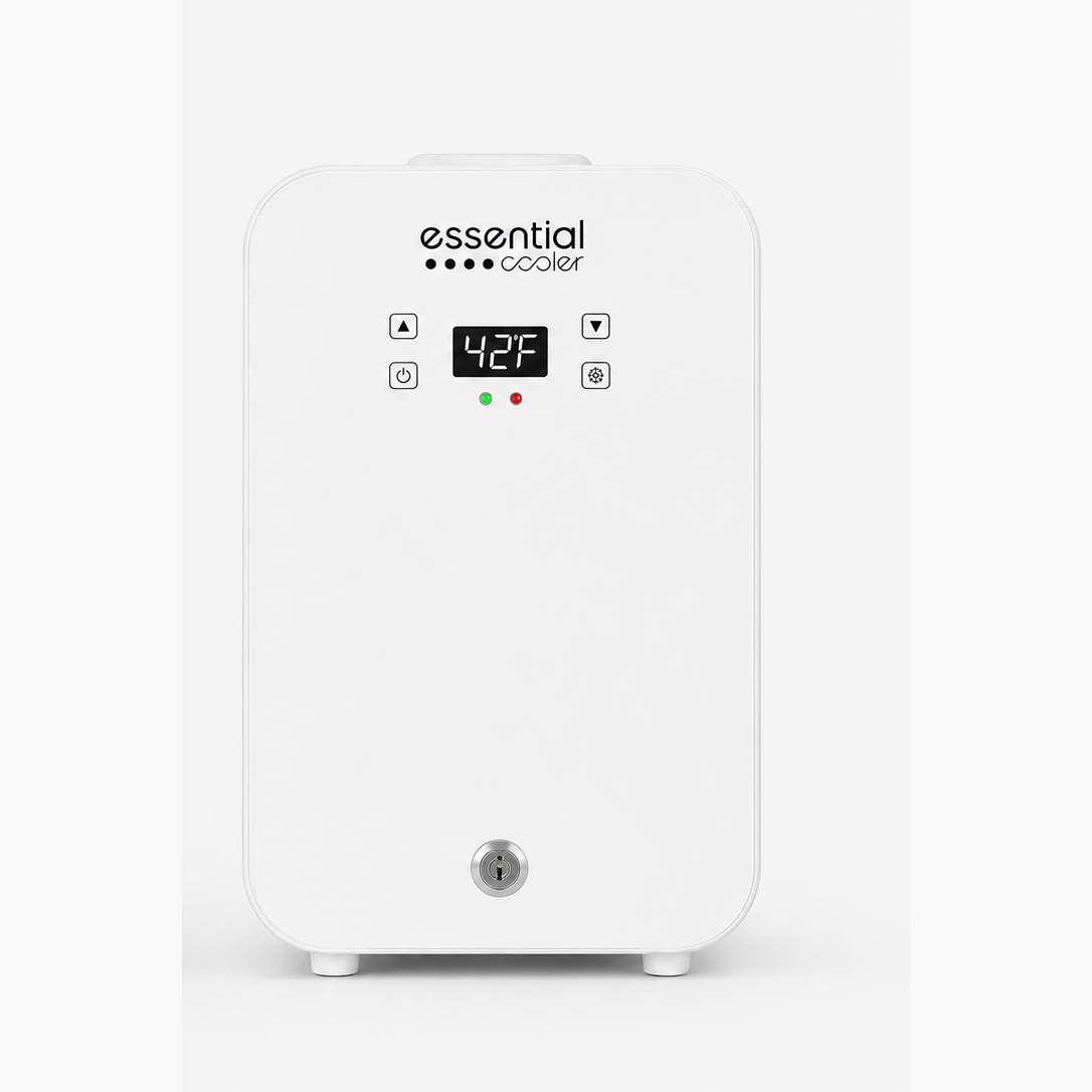 Essential Cooler Classic White — 42°F display